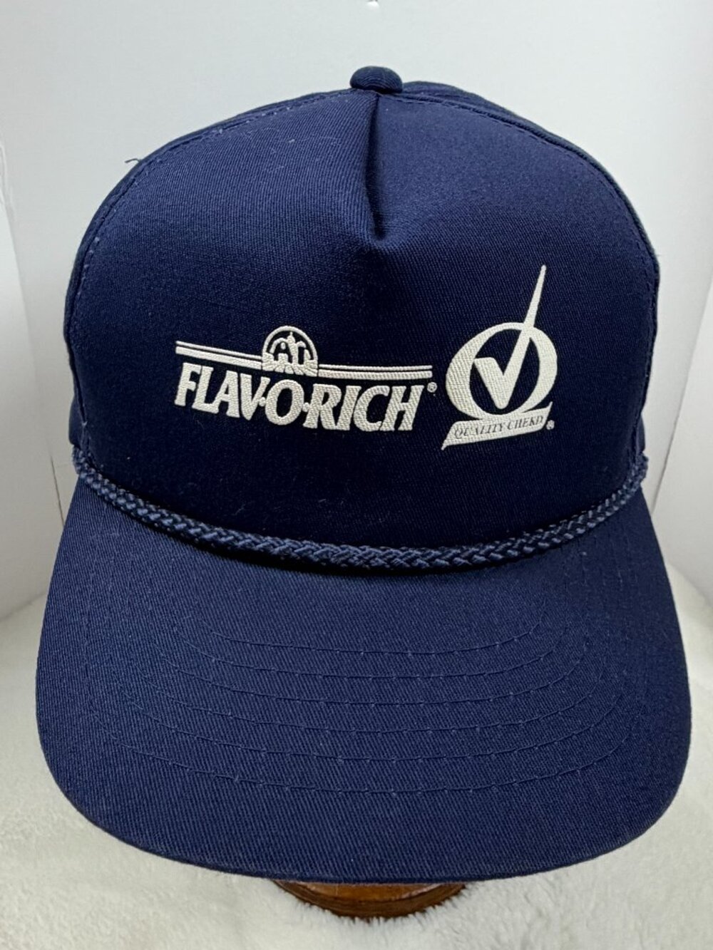 Vintage Blue Flav-O-Rich Dairy Brand Youngan Rope Accent Snapback Hat